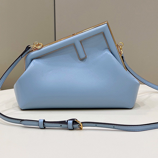 Fendi First Borsa Piccola In Pelle Blu F80018