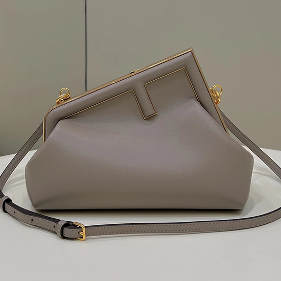 Fendi First Borsa Piccola In Pelle Grigia F80018