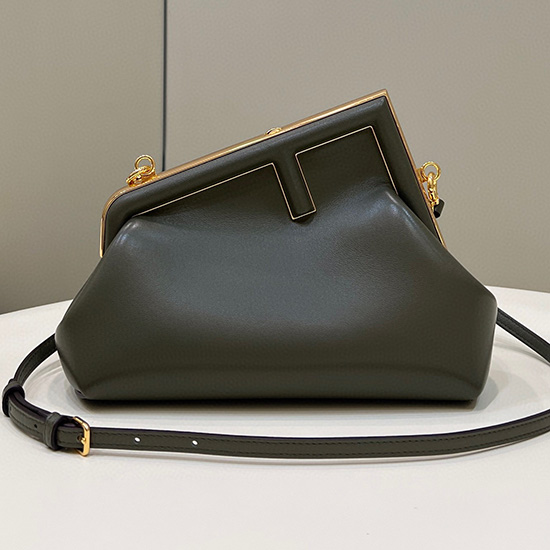 Fendi First Borsa Piccola In Pelle Verde F80018