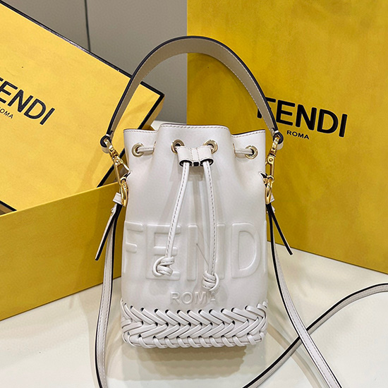 Fendi Mini Borsa Mon Tresor In Pelle Bianca F8537