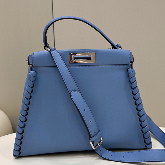 Fendi Peekaboo In Pelle Di Vitello Blu F9210