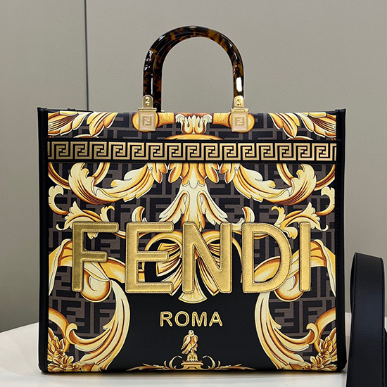 Fendi Sunshine Borsa Shopper Media Fendace Stampata F8009202