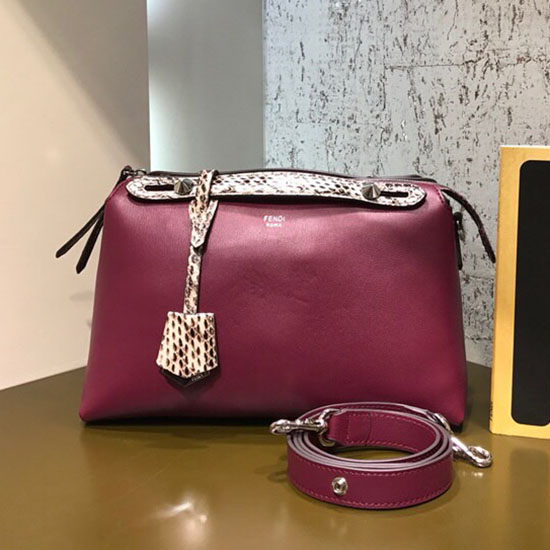 Fendi Tra Laltro Borsa Boston Regolare Bordeaux F871491