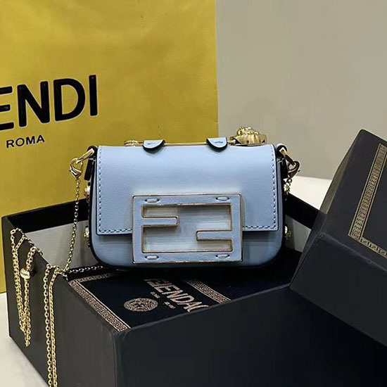 Fendi Versace Fendace Nano Baguette Blu F8567