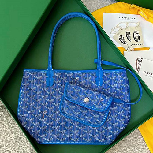 Goyard Mini Borsa Tote Goyardine Blu G6003