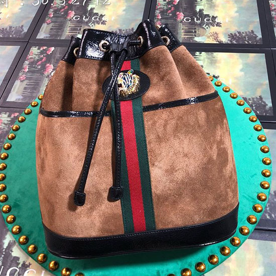 Gucci Borsa A Secchiello Media Rajah Marrone 553961