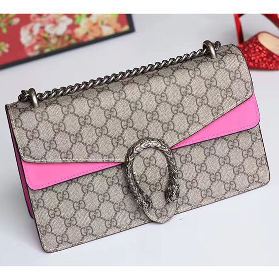 Gucci Borsa A Tracolla Dionysus GG Supreme Rosa 400249