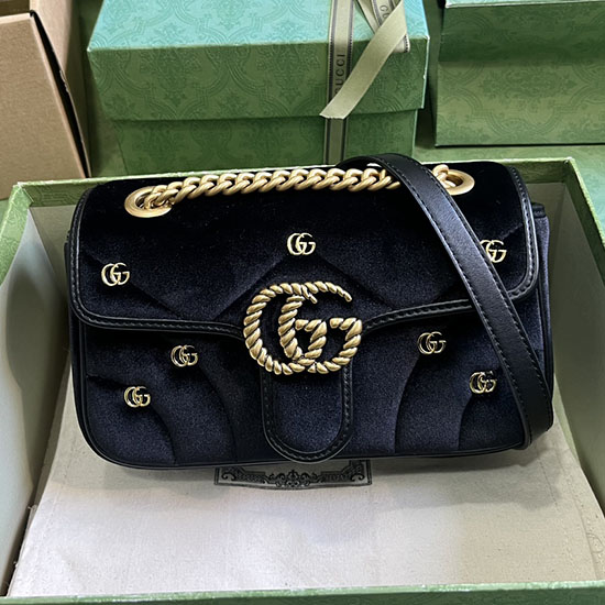 Gucci Borsa A Tracolla Mini GG Marmont Nera 446744