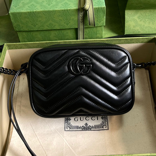 Gucci Borsa A Tracolla Mini GG Marmont Nera 634936