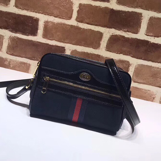 Gucci Borsa A Tracolla Mini Ophidia In Pelle Scamosciata Blu 517350