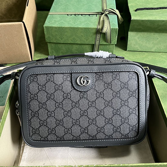 Gucci Borsa A Tracolla Ophidia Piccola Con Nastro Gucci Grigia 739392