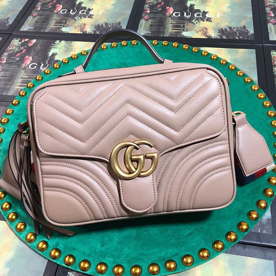 Gucci Borsa A Tracolla Piccola GG Marmont Color Nudo 498100