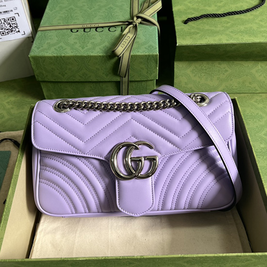 Gucci Borsa A Tracolla Piccola Gg Marmont Lilla 443497