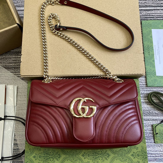 Gucci Borsa A Tracolla Piccola Gg Marmont Rosso Ancora 443497