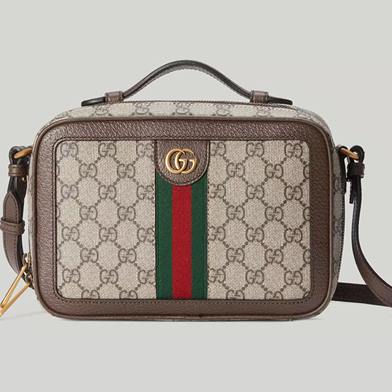 Gucci Borsa A Tracolla Piccola Ophidia Con Nastro Gucci Marrone 739392