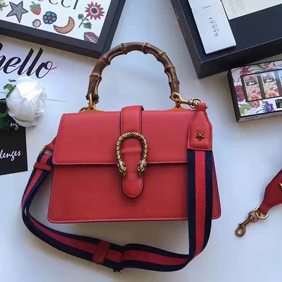 Gucci Borsa Dionysus In Pelle Con Manico Superiore Rossa 448075