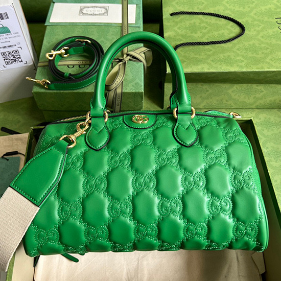 Gucci Borsa Media In Pelle Gg Matelasse Verde 702242