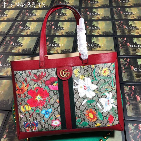 Gucci Borsa Media Ophidia GG Flora Rossa 547947