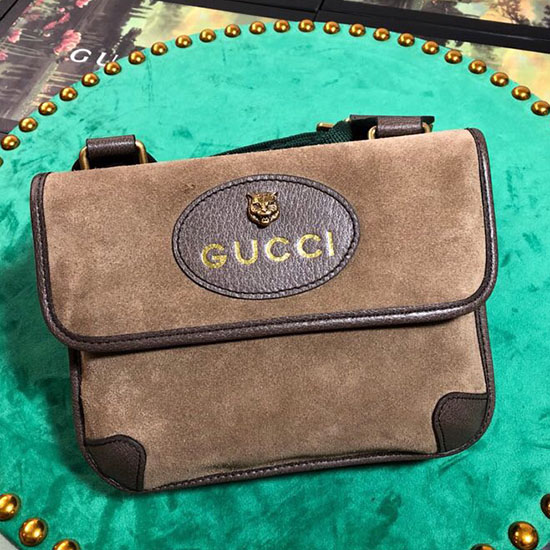 Gucci Borsa Messenger In Pelle Scamosciata Marrone 501050