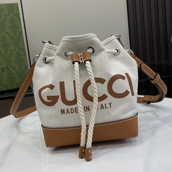 Gucci Borsa Mini A Tracolla Con Stampa Gucci Marrone 777166