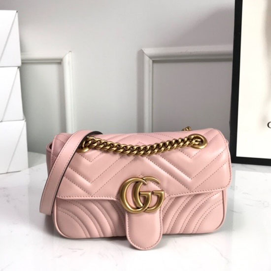 Gucci Borsa Mini Gg Marmont Matelasse Rosa 446744