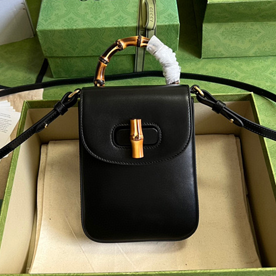 Gucci Borsa Mini In Bambù Nera 702106