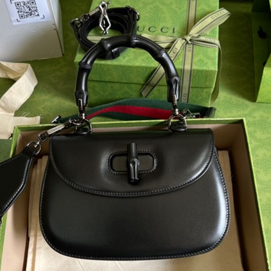 Gucci Borsa Piccola Con Manico Superiore E Bambù Nero 675797