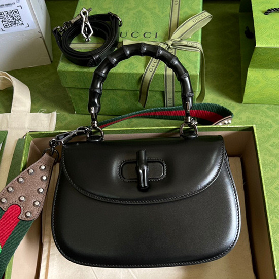 Gucci Borsa Piccola Con Manico Superiore E Bambù Nero 675798