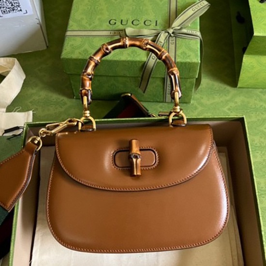 Gucci Borsa Piccola Con Manico Superiore E Cammello Di Bambù 675797