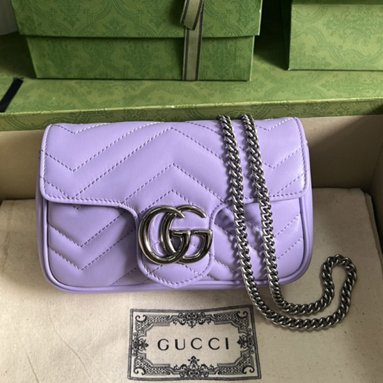 Gucci Borsa Super Mini GG Marmont Matelasse Lilla 476433