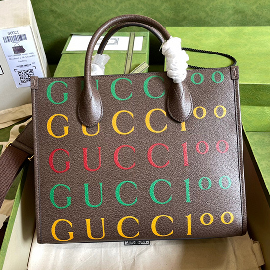 Gucci Borsa Tote 100 Piccola Marrone 680956