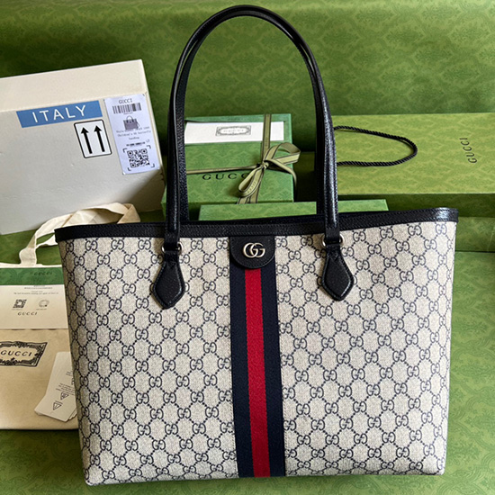 Gucci Borsa Tote Media Ophidia Gg Blu 631685