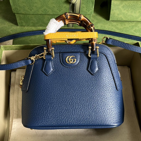 Gucci Borsa Tote Mini Diana Blu Scuro 715775