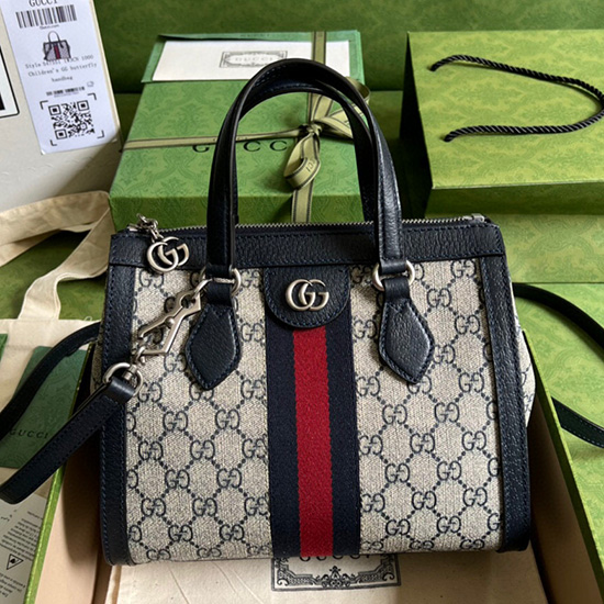 Gucci Borsa Tote Ophidia Piccola Gg Blu 547551