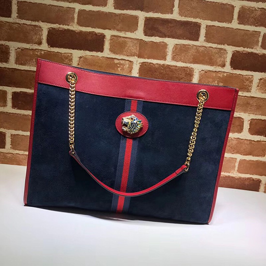 Gucci Borsa Tote Rajah Grande Blu 537219