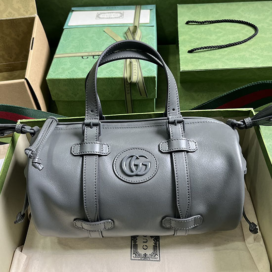 Gucci Borsone Piccolo Con Doppia G Tono Su Tono Grigio 725701