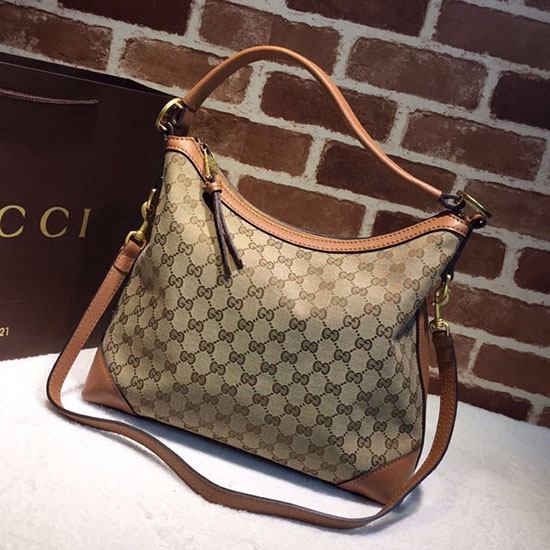 Gucci Brie Borsa Hobo In Tela Gg Da Donna Marrone 326514