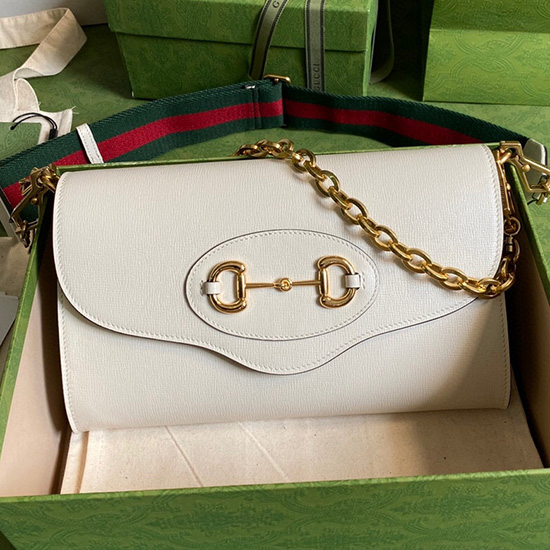 Gucci Horsebit 1955 Borsa Piccola In Pelle Bianca 677286