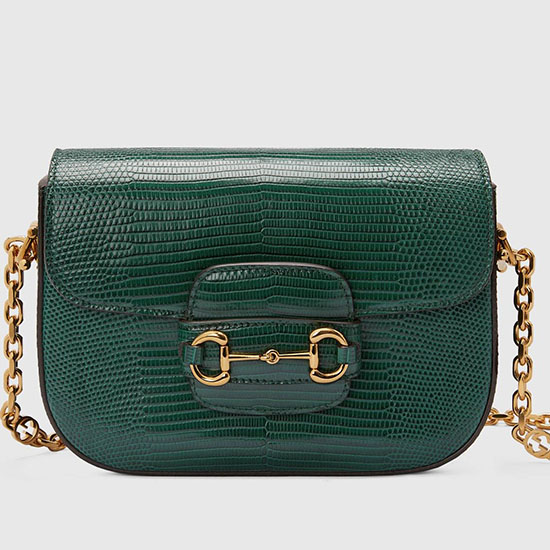 Gucci Horsebit 1955 Mini Borsa Lucertola Verde 675801