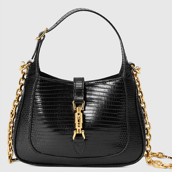 Gucci Jackie 1961 Mini Borsa Lucertola Nera 675799