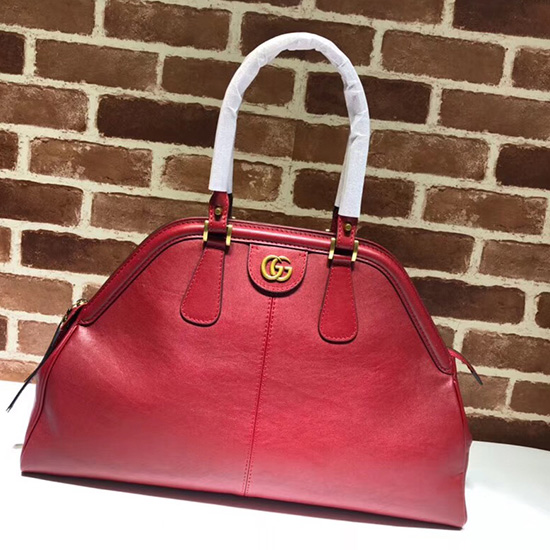 Gucci Re(belle) Borsa Grande Con Manico Superiore Rossa 515937