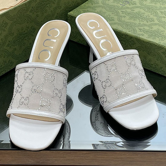 Gucci Sandali Slide Con Tacco Medio In Rete Sng072604