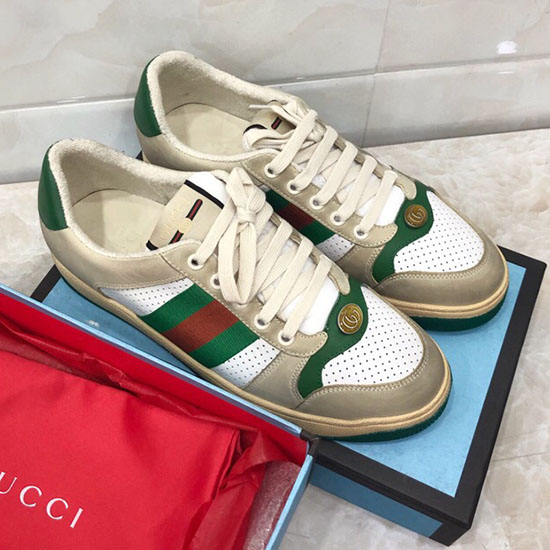 Gucci Sneaker In Pelle Screener Verde 570442