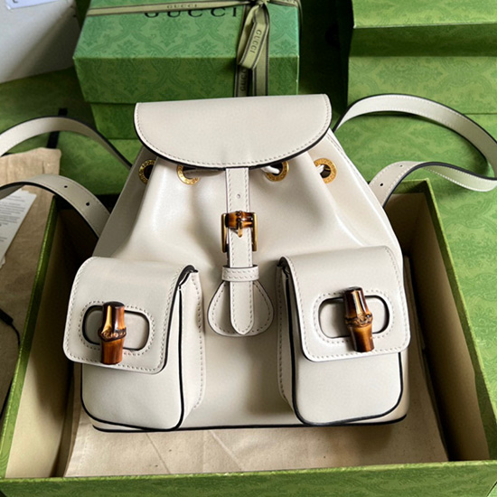 Gucci Zaino Piccolo In Bambù Bianco 702101