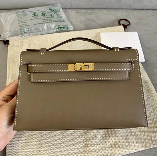 Hermes Swift Kelly Pochette Grigia Hk2210