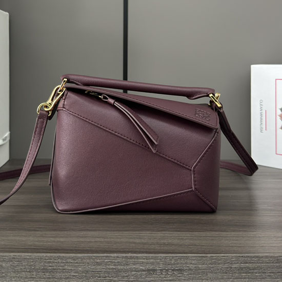 Loewe Borsa Mini Puzzle Classica In Pelle Di Vitello L062312 Bordeaux