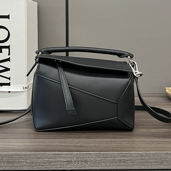 Loewe Borsa Mini Puzzle In Pelle Di Vitello Satinata Nera L062212