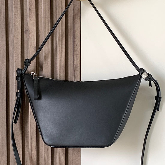 Loewe Hammock Mini Borsa Hobo In Pelle Nera L9023