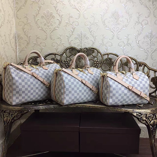 Louis Vuitton Borsa Speedy Bandouliere In Tela Damier Azur N41732