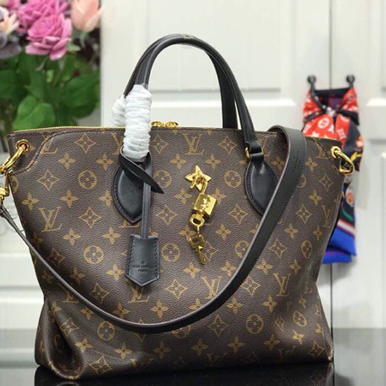 Louis Vuitton Borsa Tote Con Zip A Fiori Mm Nera M44360